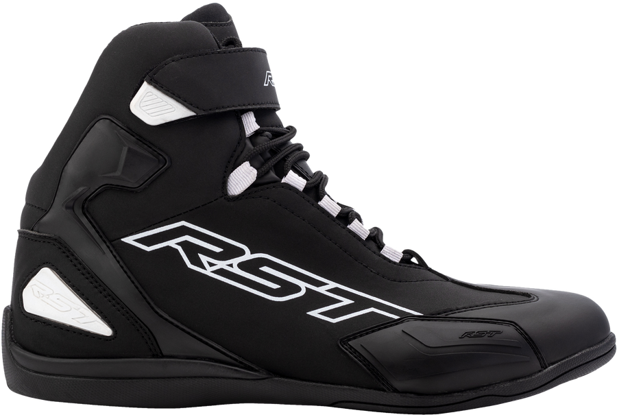SABRE MOTO SHOE CE BOOT BLACK / BLACK / WHITE  SZ 9