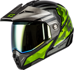 MD-74 STRIKER MODULAR HELMET W GLD SHLD BLK/SLVR/GRN MTLC MD