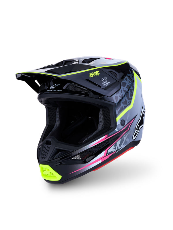 S-M7 BLASTER HELMET ECE06/DOT BLK/GRY/WH/YLLW FLUO GLSY XL