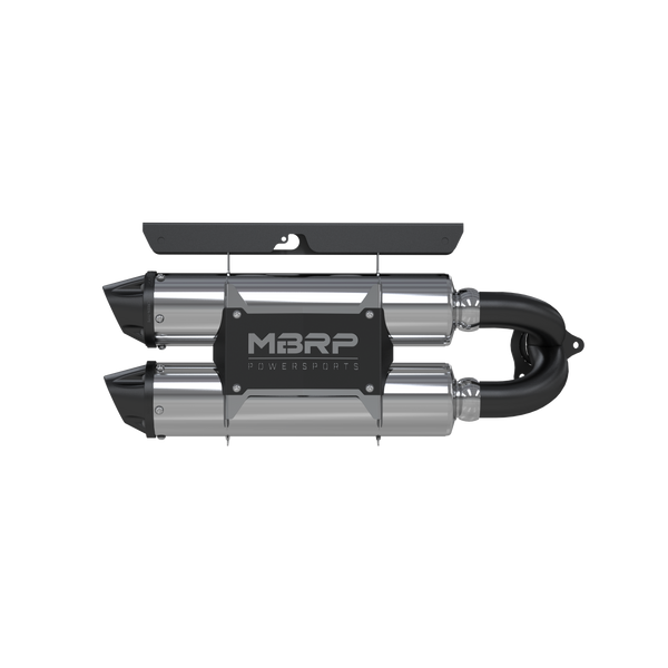DUAL STACKED SLIP-ON SYSTEM W/ PERFORMANCE MUFFLER BLK TIP | AT-9518PT