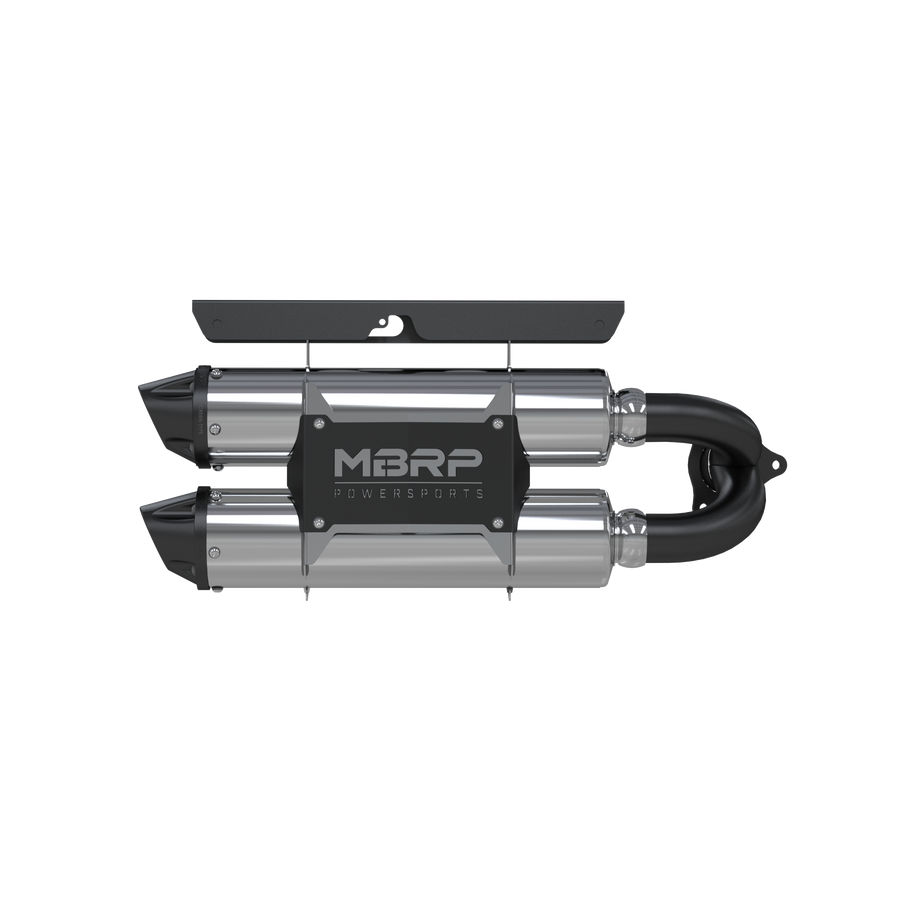 DUAL STACKED SLIP-ON SYSTEM W/ PERFORMANCE MUFFLER BLK TIP | AT-9518PT