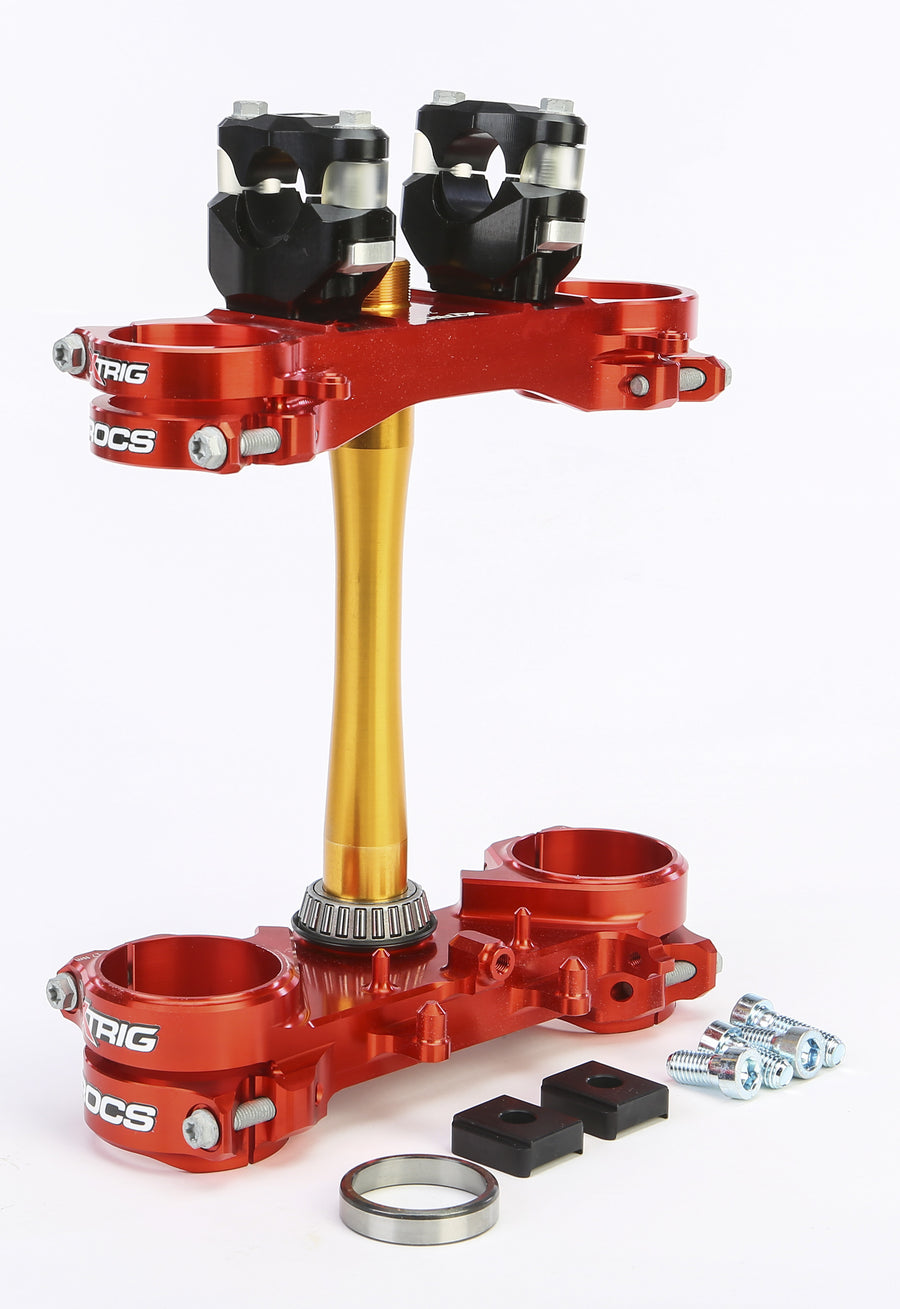 ROCS TECH CLAMP SET RED HONDA 20MM | 501330101101