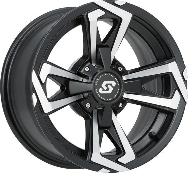 RIOT WHEEL 14X7 4/156 4+3 (+5MM) BLK/MACHINED