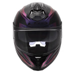 Challenger II Savage Full Face Motorcycle Helmet W/SunShield Chameleon Black Purple Green