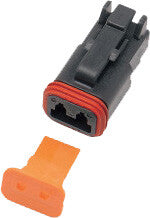 2-WIRE BLACK DEUTSCH PLUG & WDGLCK HD# 72112-94BK | DP-2B