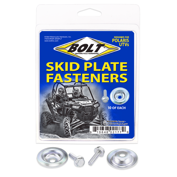 UTV SKID PLATE FASTENERS SKID PLATE WASHER/BOLT  10 EA | RZR-SKDPLT