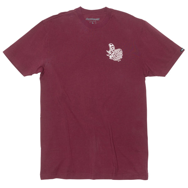 SATSFACTION SS TEE MAROON