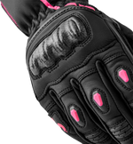 WOMENS S1 GLOVE BLACK/PINK LEATHER