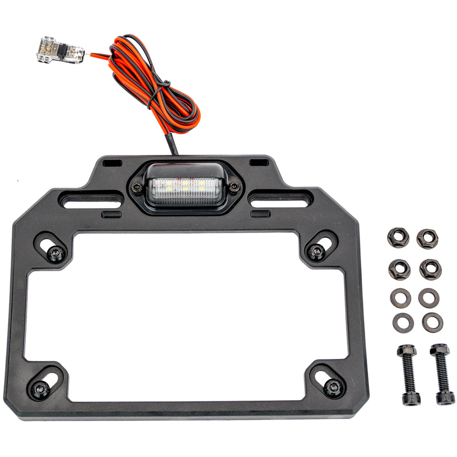 ADJUSTABLE LICENSE PLATE BRACKET W/ LED LIGHT | ESPLATE