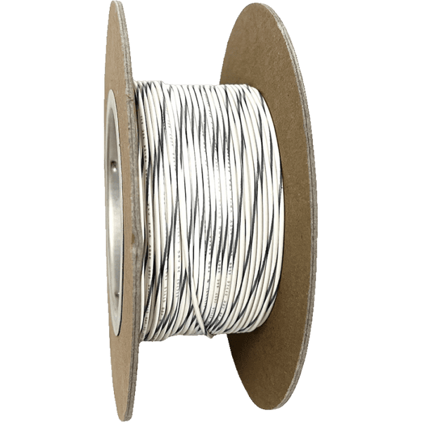 100' SPOOL 20-GAUGE WIRE (WHITE/GRAY STRIPE)