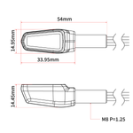 701 LED TURN SIGNALS W/TAILLIGHT BLK W/CLR LENS PR | ZR46-0109