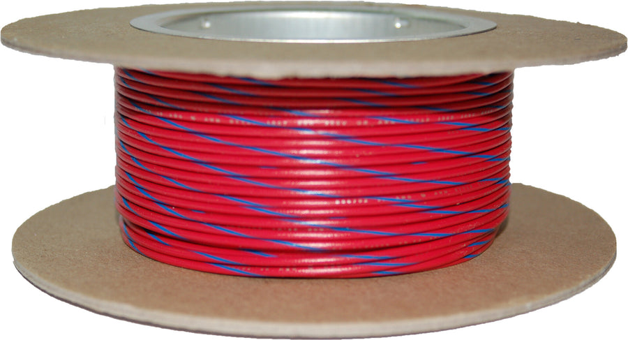 #18-GAUGE RED/BLUE STRIPE 100' SPOOL OF PRIMARY WIRE