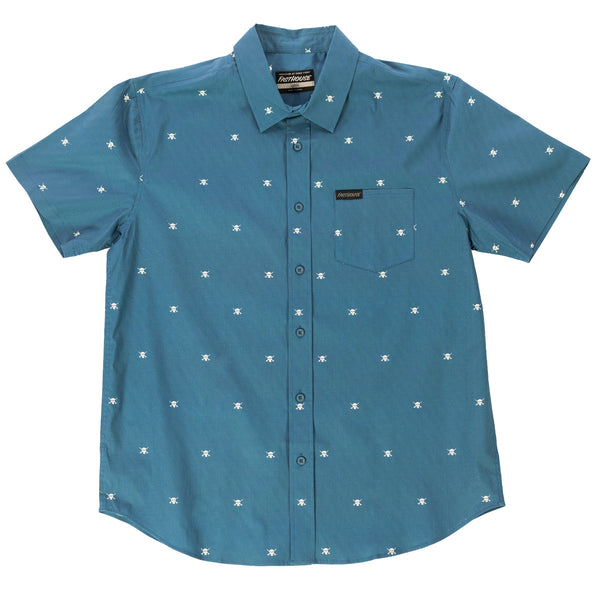 JASPER SS BTNUP SHIRT BLU