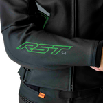 S1 D3O LEATHER JACKET BLK/GRY/FLO GRN SM
