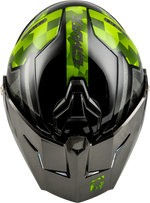 MD-74 STRIKER MODULAR HELMET W GLD SHLD BLK/SLVR/GRN MTLC MD