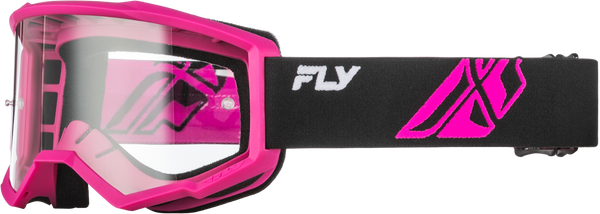 YOUTH FOCUS GOGGLE BLACK/PINK W/ CLEAR LENS