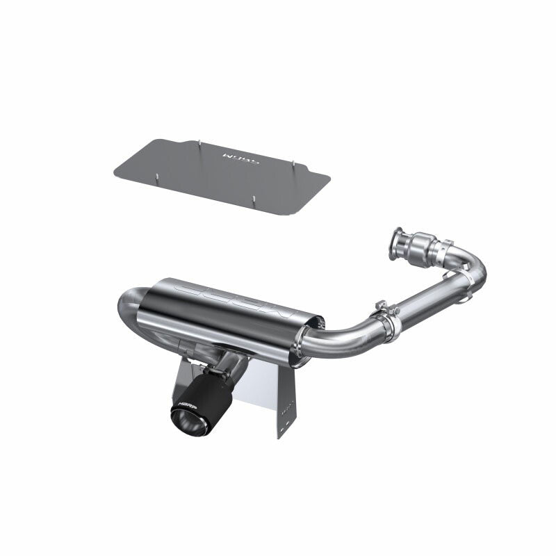 SINGLE SLIP-ON TURBO BACK CENTER EXIT W/ PERF MUFF CF | AT-9208FS