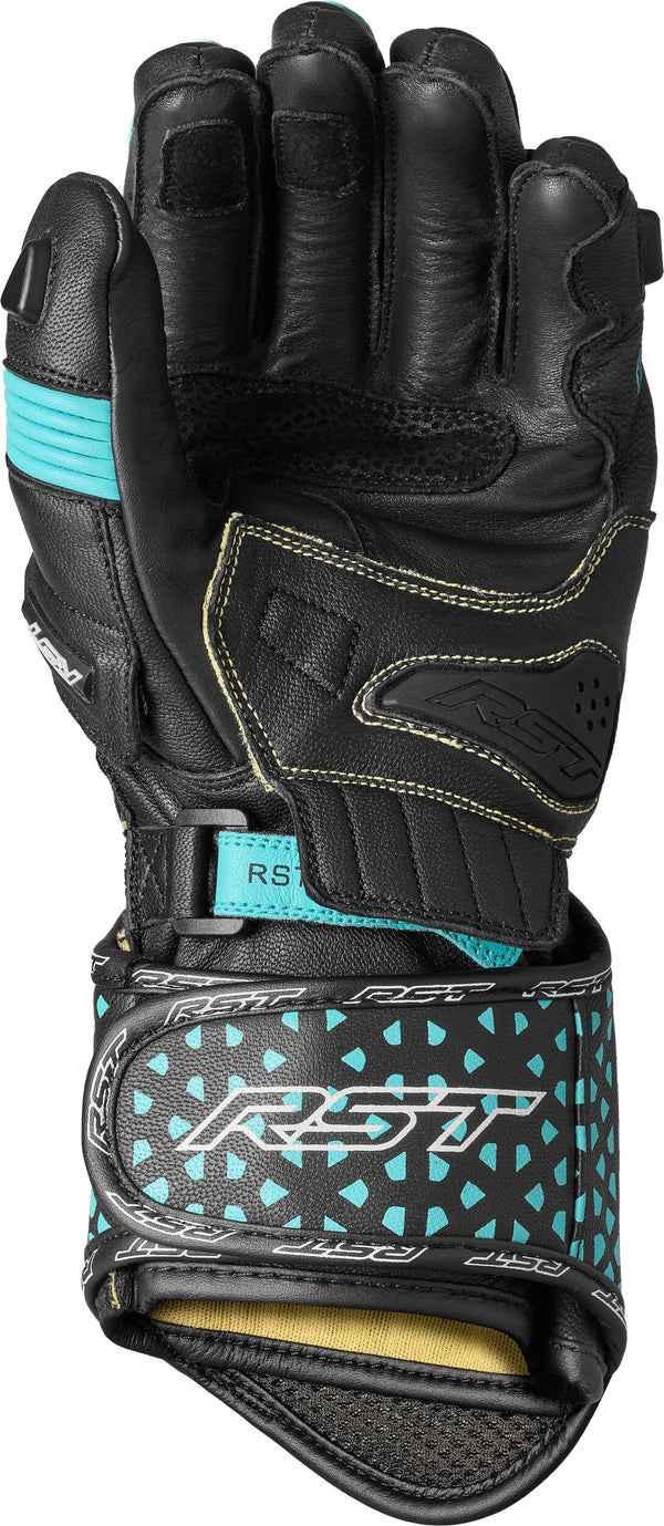 WOMENS TRACTECH EVO 4 CE GLOVE BLACK/AQUA/GREY LEATHER