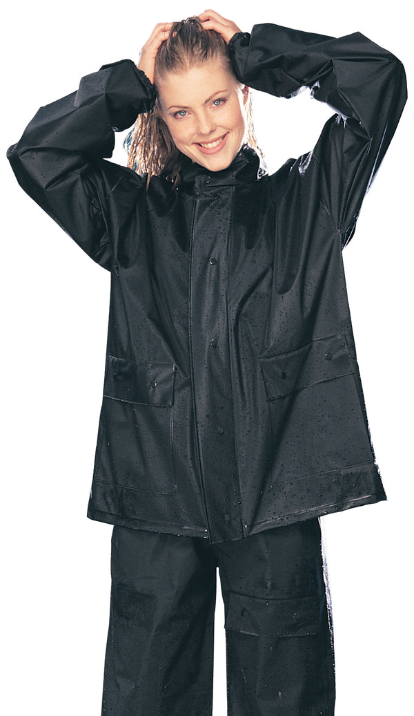 2pc PVC RAINSUIT BK/BK