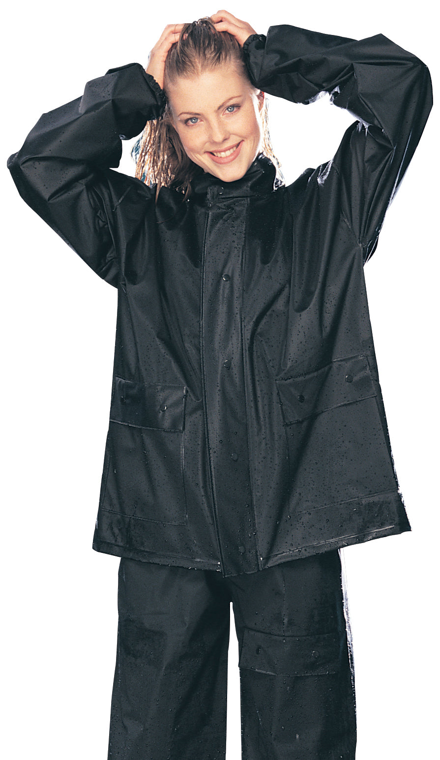 2pc PVC RAINSUIT BK/BK