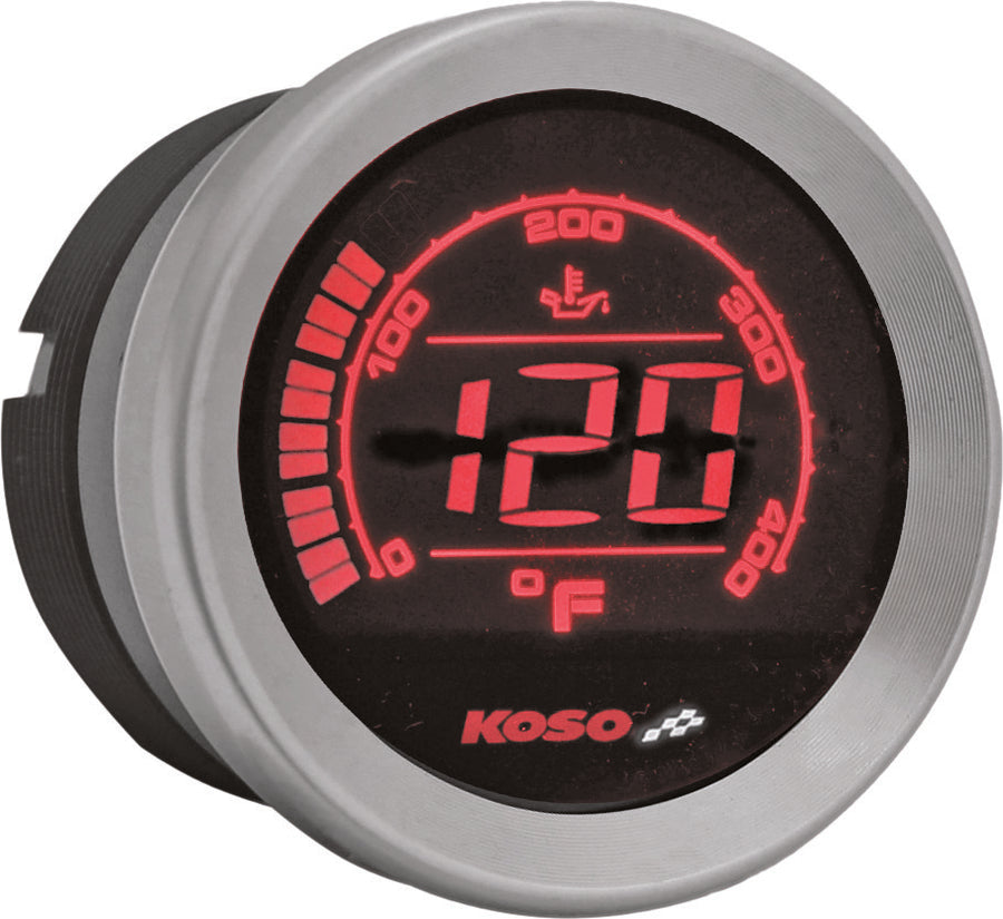 HD-02T 2'' OIL TEMP GAUGE SILVER BEZEL