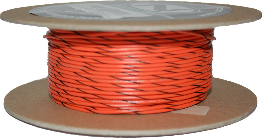#18-GAUGE ORANGE/BLACK STRIPE 100' SPOOL OF PRIMARY WIRE
