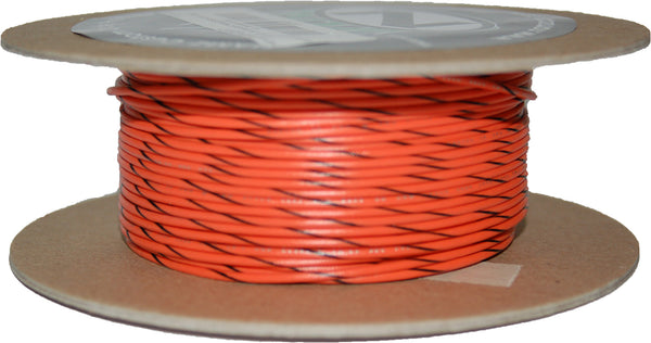 #18-GAUGE ORANGE/BLACK STRIPE 100' SPOOL OF PRIMARY WIRE