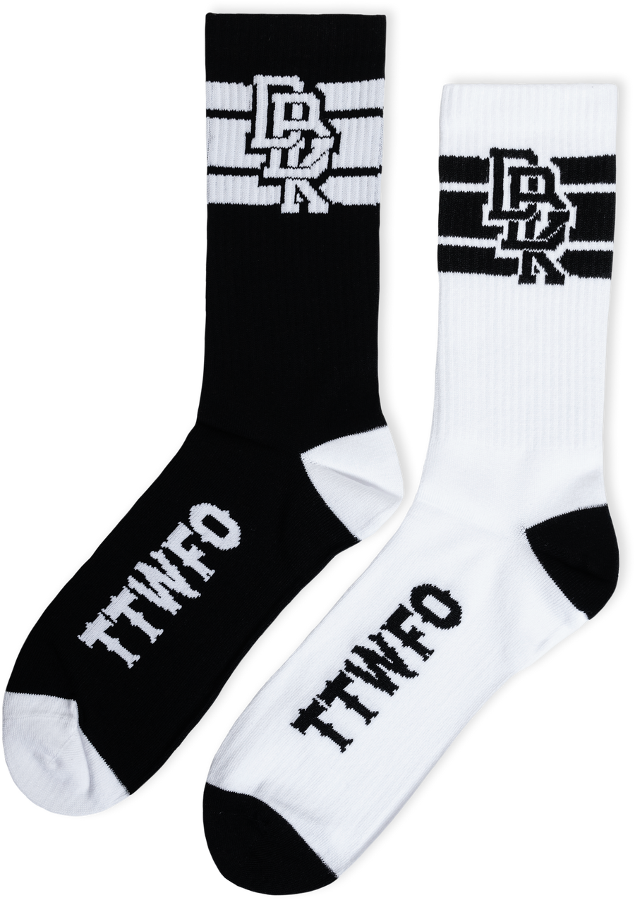 STACKED SOCKS 2 PACK BLACK AND WHITE | AC-STACKED2PK-SOCK