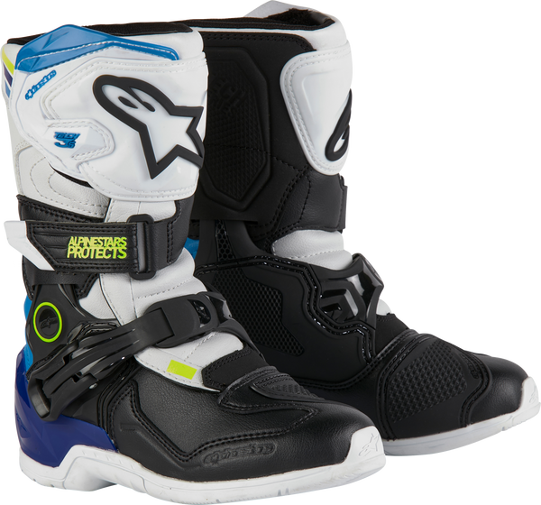 TECH 3S KIDS BOOTS WHT/BLK/ENAMEL BLUE SZ 13