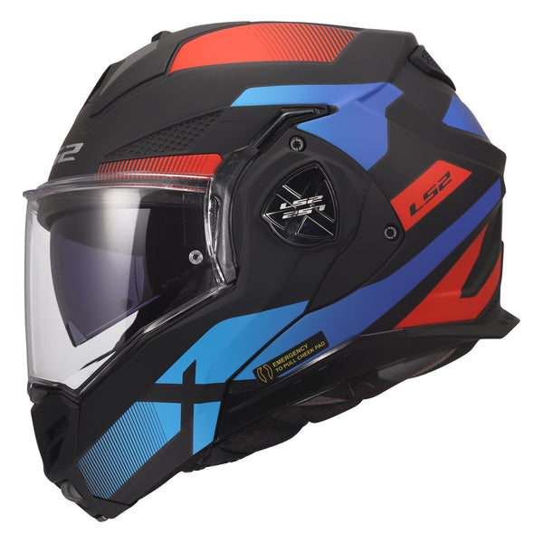 Advant X Nova Modular Motorcycle Helmet W/SunShield Matte Black Red Blue