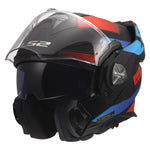 Advant X Nova Modular Motorcycle Helmet W/SunShield Matte Black Red Blue