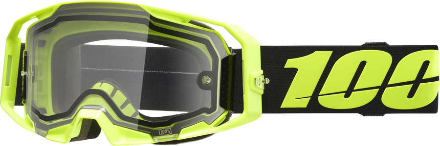 ARMATIC  ENDURO MOTO GOGGLE NEON YELLOW CLEAR