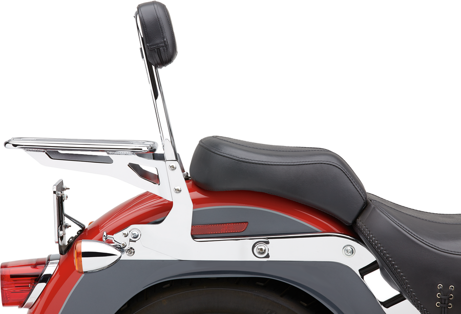 DETACHABLE BACKREST ROUND CHROME SOFTAIL 07-17 | 602-2002