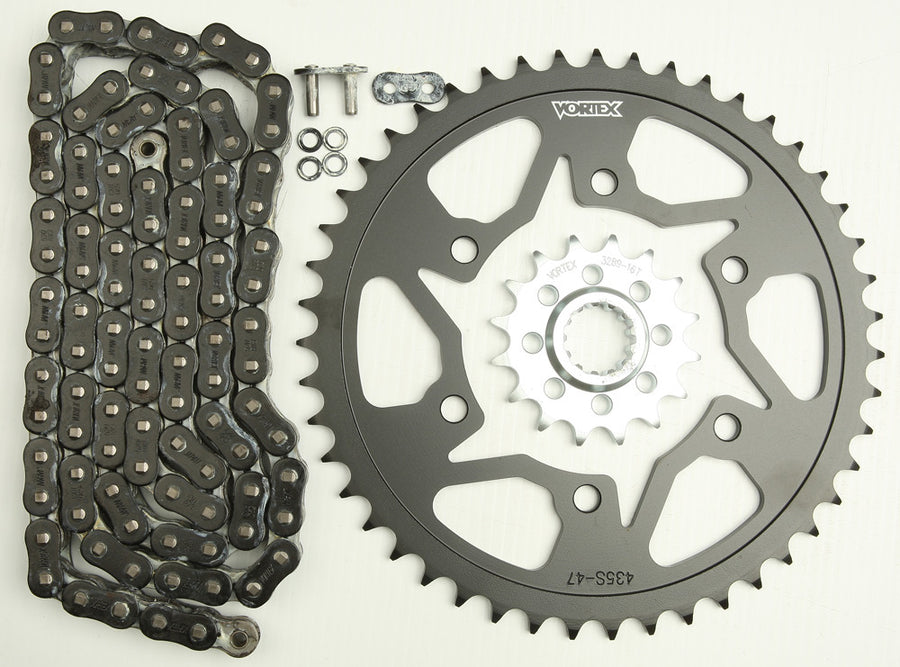 SPROCKET/CHAIN KIT STL/STL 16/47T SIL RX3 520-118L BLK