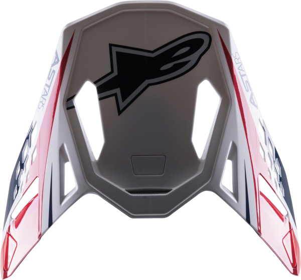 S-M10 CARBON META2 VISOR WHITE/RED/BLUE GLOSSY