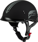 HH-65 RETRIBUTION HELMET W/PEAK MATTE BLACK/SILVER LG