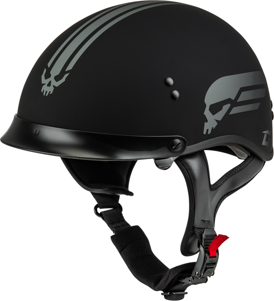 HH-65 RETRIBUTION HELMET W/PEAK MATTE BLACK/SILVER SM