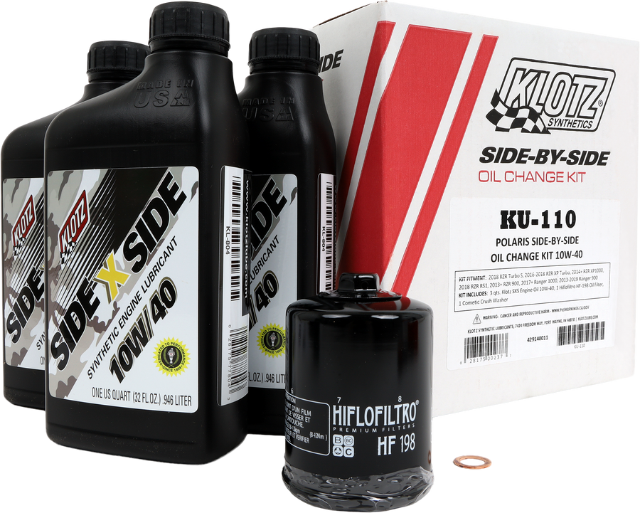POLARIS SXS 3QT SYNTHETIC OIL CHANGE KIT | KU-110