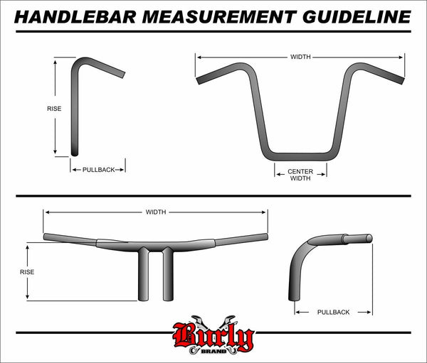 BURLY 13" BAGGER BAR 1.25" TBW CHROME