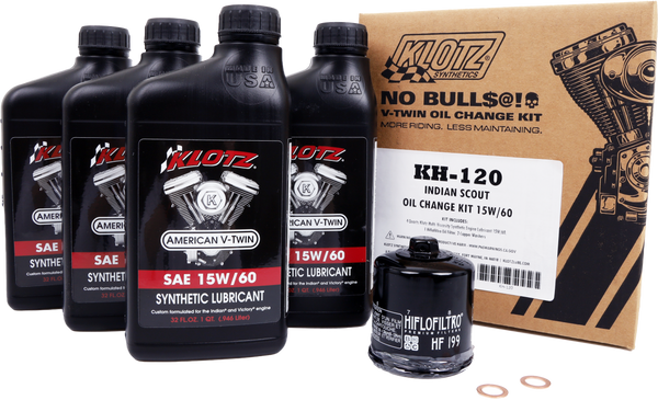 INDIAN SCOUT 4QT SYNTHETIC OIL CHANGE KIT | KH-120
