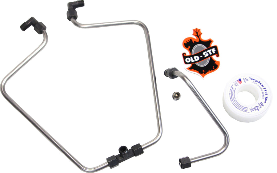 STAINLESS/BLACK ROCKER BOX SPLIT OIL LINE | STFS66BK