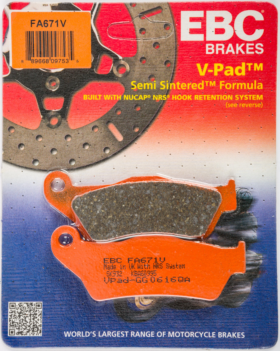 BRAKE PADS FA671V SEMI-SINTERED V SERIES