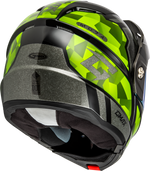 MD-74 STRIKER MODULAR HELMET W GLD SHLD BLK/SLVR/GRN MTLC MD