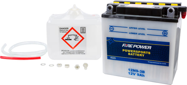 BATTERY W/ACID 12N9-3B 12V