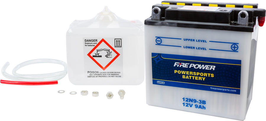 BATTERY W/ACID 12N9-3B 12V