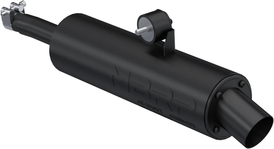 SINGLE SLIP-ON SYSTEM W/ UTILITY MUFFLER BLK CAN | AT-7217