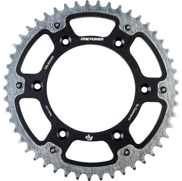 REAR SPROCKET HYBRID 49T BLK/SIL | FPH-8000-49-BLK