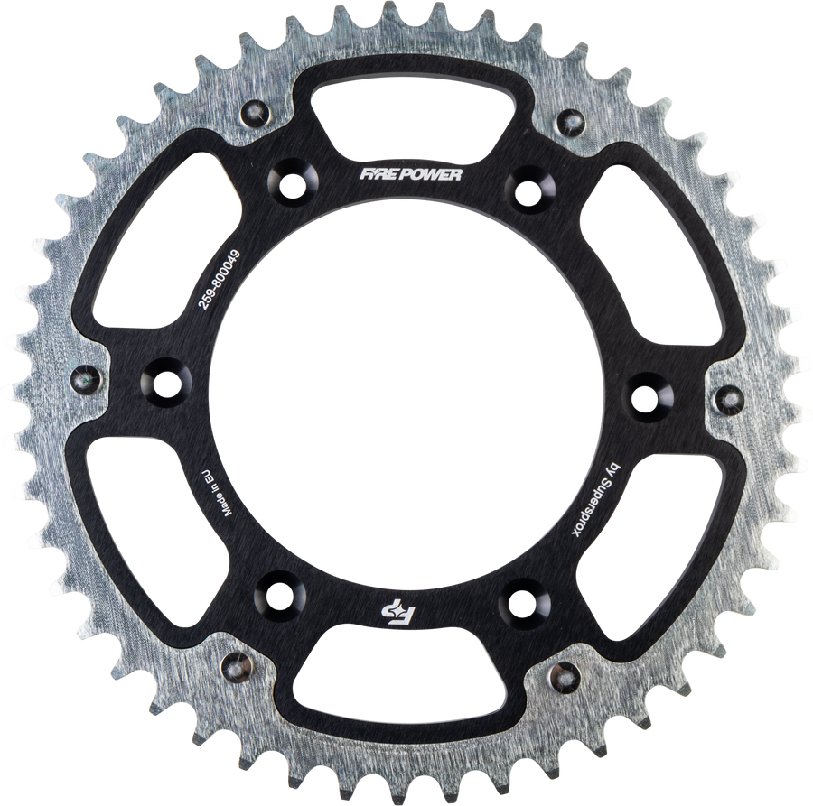 REAR SPROCKET HYBRID 49T BLK/SIL | FPH-8000-49-BLK