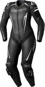 WOMENS TRACTECH EVO D3O SUIT BLACK/WHITE LEATHER