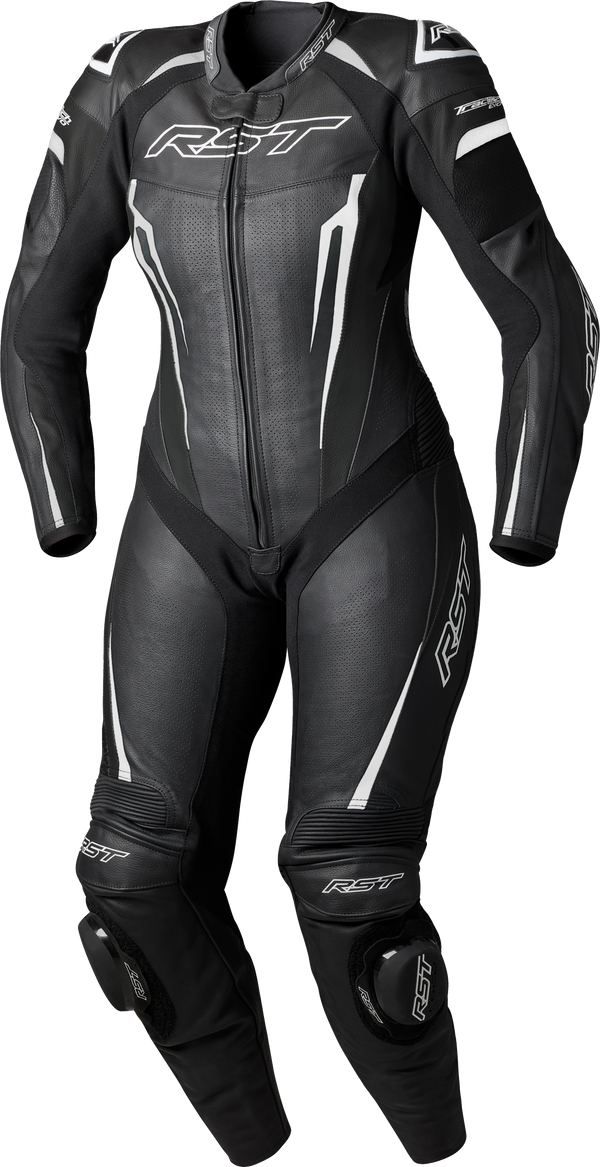 WOMENS TRACTECH EVO D3O SUIT BLACK/WHITE LEATHER